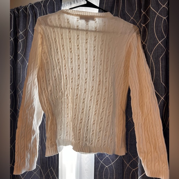 Karen Scott Cable Knit White Sweater - Medium - Picture 4 of 4